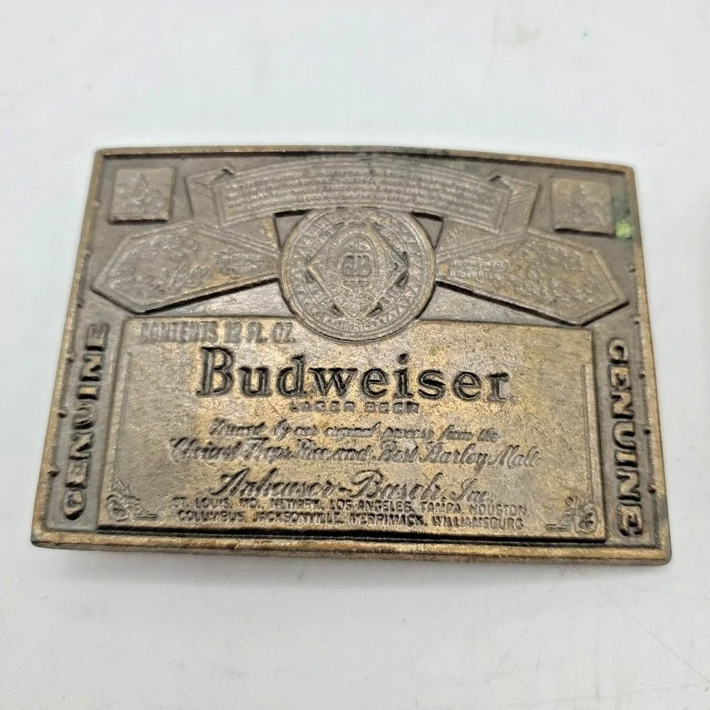 Vintage Anheuser Busch Budweiser‎ Beer Bronze Belt Buckle Made in USA